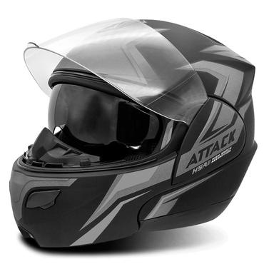 Capacete Moto Escamoteável Robocop Articulado Pro Tork Attack Hsa Masculino Feminino TAMANHO/58 COR/CINZA