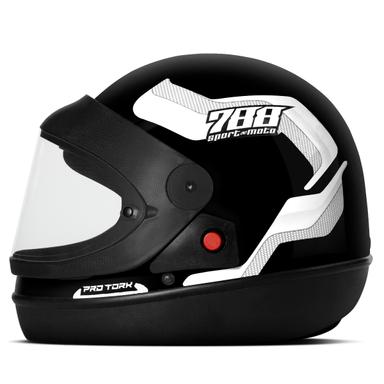 Capacete Fechado Pro Tork Sport Moto 788 COR/PRETO - BRANCO TAMANHO/60