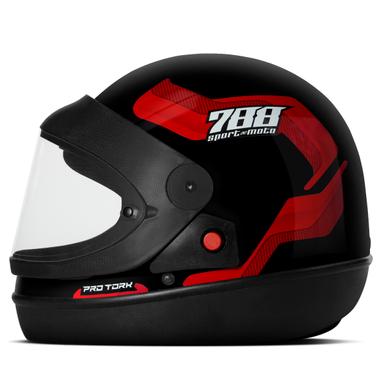 Capacete Fechado Pro Tork Sport Moto 788 COR/PRETO - VERMELHO TAMANHO/58